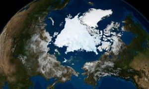 Satellite image of Arctic sea ice