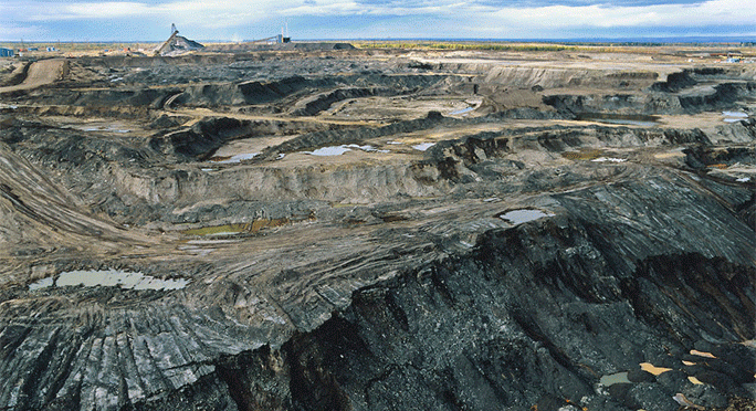 Open Pit Strip Mining of Oil in Alberta Tar Sands